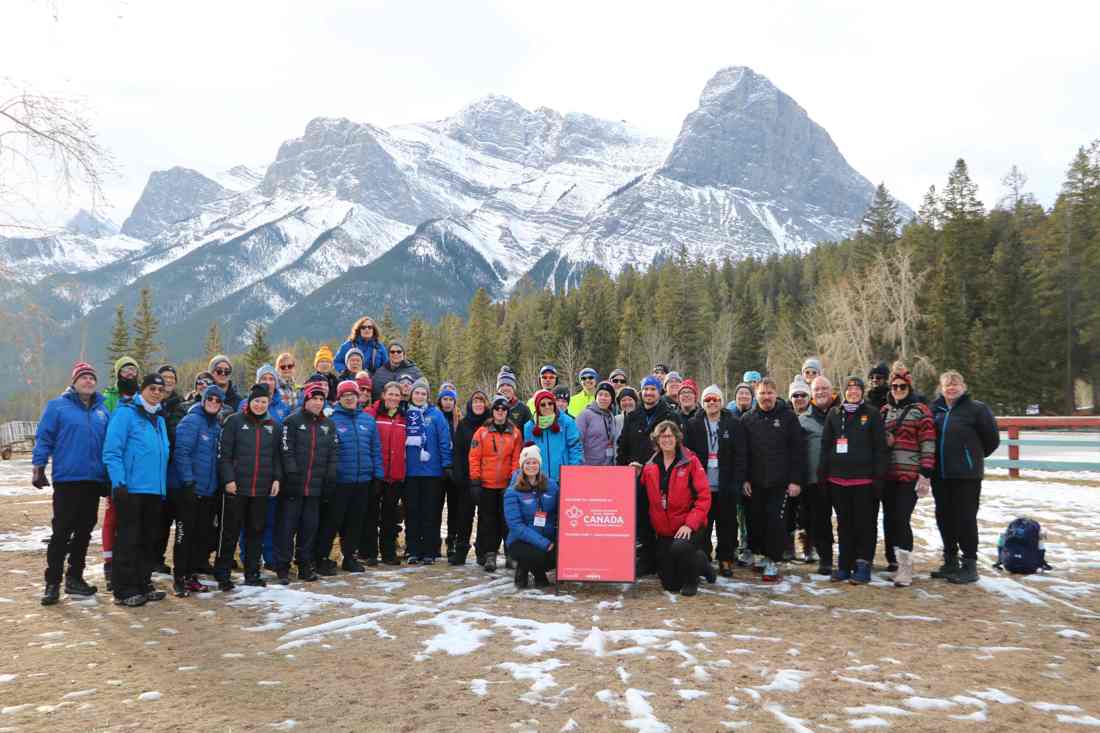 Team Canada gathered for the cheer
