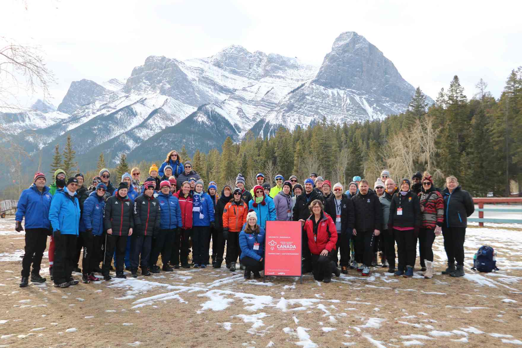 Team Canada gathered for the cheer