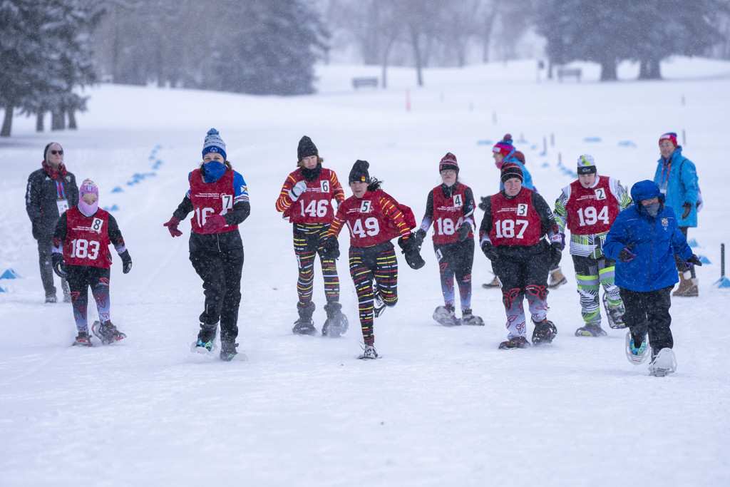 Special Olympics snowshoe race